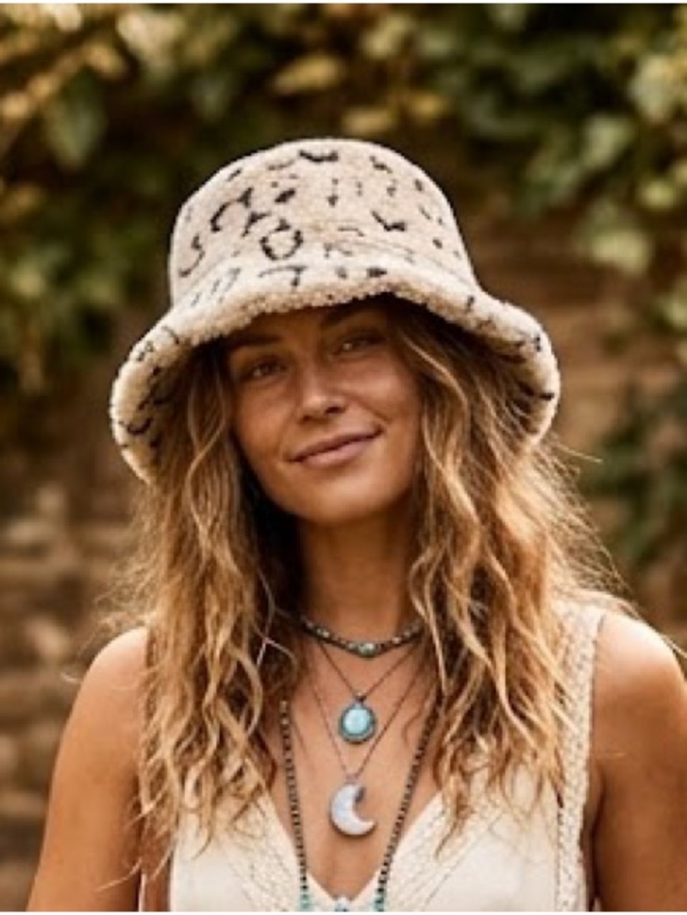 Soft Surroundings Sherpa Animal Print Bucket Hat